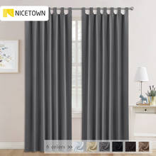 NICETOWN  Modern Home Decorations High Quality  Solid Blackout Tab Top Blackout Curtain / Drape for Kitchen Bedroom &livingroom 2024 - buy cheap