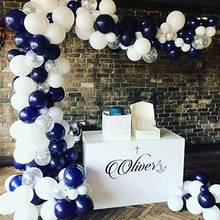 Kit de balões arco guirlanda para decoração, 72 tamanhos azul marinho e branco, chá de bebê real, balão de confete prata, para casamento, aniversário, diy 2024 - compre barato