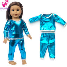 Ropa de muñeca reborn de 43 cm, conjunto de pijama plateado geen para muñeca de 18 pulgadas, prendas de vestir para Niña Americana 2024 - compra barato