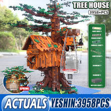 Molde rei 16033 moc conduziu a iluminação da casa da árvore modelo blocos de construção montagem tijolos criativos brinquedos engraçados crianças presentes aniversário 2024 - compre barato