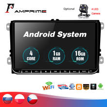 Amprime-radio de carro 2din 9 '', multimídia, bluetooth, mirrorlink, 2 din, volkswagen, mp5 player, estéreo 2024 - compre barato