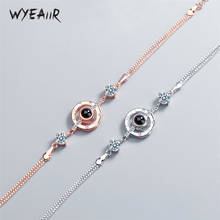 Wyeaiir-pulseiras femininas de prata esterlina 100, bracelete de reposição geométrica, que eu te amo em 925 línguas 2024 - compre barato