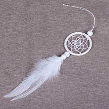 Car Pedant Mini Feather Wind Chimes Pure White Dream Catcher Wall Hanging Decor Home interior Ornament Needlework Bag Pendant 2024 - buy cheap