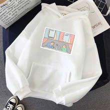 Sudadera con estampado de Anime para mujer, suéter Kawaii de talla grande, ropa con capucha, jerséis de manga larga, tops de estilo coreano 2024 - compra barato