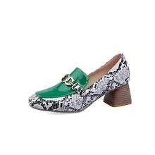 Zapatos de tacón con plataforma gruesa para mujer, calzado de vestir con punta redonda, serpentina, talla grande 32-45, 2021, 102 2024 - compra barato