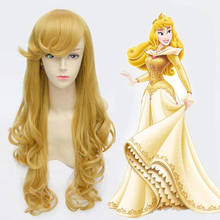 Sleeping Beauty Princess Wig Cosplay Costume Briar Rose Women Long Yellow Synthetic Hair Halloween Party Role Play+ Free Wig Cap 2024 - buy cheap
