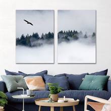 Cartel nórdico bosque lienzo pintura lienzo impresiones paisaje imágenes decorativas para la decoración del hogar de la sala de estar 2024 - compra barato