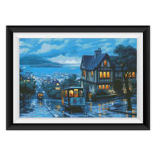 Midnight Street Scenery Cross Stitch Patterns Kits Printed Canvas Embroidery Sets 11CT 14CT Needlework Wall Decorations Home Fun 2024 - buy cheap