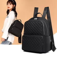 Women's Solid Color Rhombus Plaid Oxford Cloth Backpack Large Capacity Trendy Bagpack Simple Casual Style Travel Rucksack Sac 2024 - buy cheap