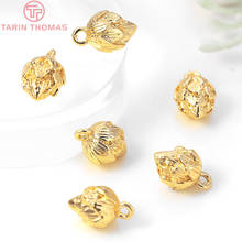 (997)6 pçs 7x11mm buraco 1mm 24k ouro cor chapeado latão lotus bud encantos de alta qualidade diy jóias acessórios 2024 - compre barato