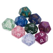 3pcs Multicolor 12 Sided Resin Dice Astrology Tarot Constellation Divination 2024 - buy cheap
