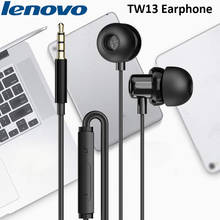Новинка, стереонаушники Lenovo thinkplus TW13 3,5 мм с басами, наушники-вкладыши, гарнитура для Lenovo Z5 Z6 K5 K5S Pro ZUK Z2 Xiaomi Samsung HUAWEI 2024 - купить недорого