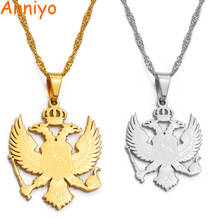 Женское Ожерелье с кулоном Anniyo, 2 размера, украшение с изображением орла, золотистого/серебристого цвета, с изображением луны и звезд, для женщин и девочек, #127621 2024 - купить недорого