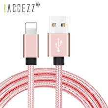 !ACCEZZ USB Data Cable For iPhone 12 11 Pro Max 7 8 Plus Xs Max XR X 10 iPad Tablet Nylon Fast Charging Charger Lighting Cables 2024 - buy cheap