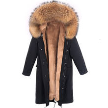 2020 nova jaqueta de inverno x-long algodão acolchoado casaco feminino outono moda vintage grosso quente pele parkas natural pele de raposa com capuz 2024 - compre barato