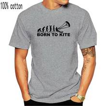 Camiseta de Kiteboarding Evolution Born To Kite kitesurf para hombre, de algodón, talla grande, 4XL, 5XL, 6XL 2024 - compra barato