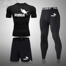 Men's Short Sleeve Compression Sportswear Suits Gym Tights Training Clothes Workout Jogging Sports Set Running Rashguard For Men 2024 - buy cheap
