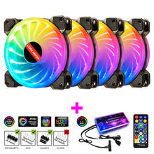 Coolmoon-kit de ventiladores xg01 rgb, kit com controle remoto aura sync, silencioso, 120mm, capa para computador 2024 - compre barato