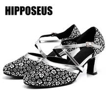 Hipposeus New Latin Dance Shoes Women Girls Ballroom Salsa Dance Shoes Female Tango Modern Soft Sole Party Dancing Shoes Sandals 2024 - buy cheap