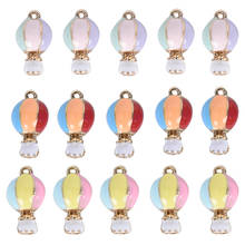 10 unids/set de accesorios de joyería DIY, tono caliente, globo de aire de tres colores, esmalte, Charm colgantes para la fabricación de pendientes 2024 - compra barato