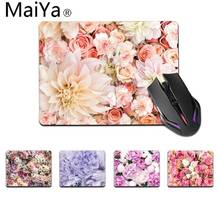 Maiya-alfombrilla de goma para ratón de escritorio, accesorio elegante de alta calidad, rosa, púrpura, peonía, flor, duradero, venta al por mayor 2024 - compra barato