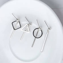 New Geometric Asymmetric Earrings For Women Girls Simple Personality Ear Jewelry 2024 - buy cheap