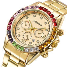 Role aço relógio de ouro homens marca de luxo diamante relógios dos homens hip hop iced fora relógio masculino moda quartzo relógios relogio masculino 2024 - compre barato