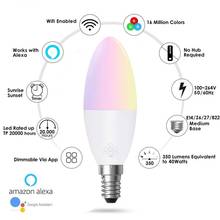 6W RGBW Smart WIFI Led Light Bulb E14 E26 E27 B22 E14 Smart Home Bluetooth Lamp Color Compatible with Alexa google Home 2024 - buy cheap