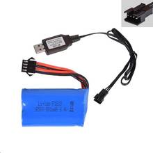 1-4pcs 6.4v 800mAh Li-ion battery sp-4P plug 16500/USB charger  for wltoys 18628 18629 18428 18429 1/18 RC car 2024 - buy cheap