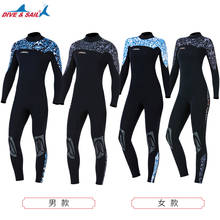 3mm Neoprene Swimwear Men's Women's Full Body Wetsuit Long Sleeve Swimsuit Surfing Diving Snorkeling Wet Suit Back Zip 2024 - buy cheap