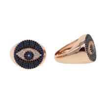 Rose gold color lucky turkish evil eye ring Bohemia Boho Women Cocktail fashion rings 2024 - buy cheap