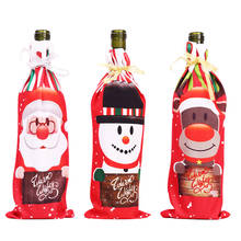 Christmas Wine Bottle Decor Set Santa Claus Snowman Deer Bottle Cover Clothes Kitchen Decoration for New Year Xmas Dinner Party 2024 - buy cheap