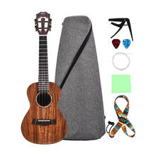 Lingting 23/26 visual ukulele, ukelele koa madeira com mochila uke, cordas de limpeza pano capo 2 peças palhetas para celuloide 2024 - compre barato