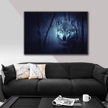Pintura de tela de parede de lobo, animais selvagens, imagem hd, pôster de impressão para quarto, decoração de casa, arte de parede barata 2024 - compre barato