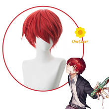 Karma Akabane Cosplay Wig Assassination Classroom Short Red Wig Heat-resistant Fiber Hair + Wig Cap Party Anime Role Play Props 2024 - buy cheap