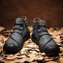 Botas masculinas de couro e trabalho, calçado casual para caminhada e áreas externas, tamanho 46, novo, outono e inverno, 2020 2024 - compre barato