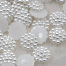 Hot 50/100pcs White Plastic Flowers Pearl Flatback Acessories Upick 2024 - buy cheap