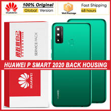 Capa traseira 100% original para huawei p smart 2020, capa traseira, porta de vidro com lente da câmera 2024 - compre barato