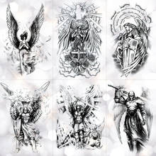 Крыло Святой Ангел водостойкая временная татуировка наклейка храбрый рыцарь воин флеш-татуировки боди-арт рука поддельные татуировки 2024 - купить недорого
