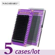 NAGARAKU 5 trays Eyelash extensions High quality faux mink  individual eyelashes single size false eyelash soft and natural 2024 - buy cheap
