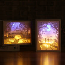 Art Decoration 3D Paper Carving Light Lamp LED Gift for Home Bedroom Bedside TSH Shop 2024 - купить недорого