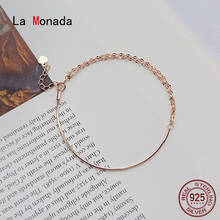 La Monada-pulsera de plata fina 925 para mujer, joyería femenina, diseño de cadena, joyería minimalista para mujer, Plata de Ley 925 2024 - compra barato