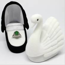 New Novelty Velvet Swan Ring Box Elegant  Earring Box Carrying Case Gift Fashion Case Jewelry Display Packaging 10pcs/lot 2024 - buy cheap