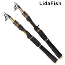 Lidafish vara de pesca rotativa para barco, vara de fibra de carbono giratória para pescar 1.8-2.1m, 3g-21g 2024 - compre barato