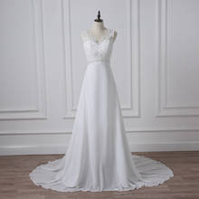 ADLN 2017 Barato Com Decote Em V Branco/Marfim Vestidos de Casamento Zipper Voltar Vestidos de Noiva Plus Size Vestido De Noiva Real Modelo Vestido de noiva 2024 - compre barato