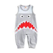 Newborn Baby Boys Fashion Sleeveless Cartoon Shark Romper For Kids Boys Children's Clothes Baby's Pants Babies Clothing Sets 2024 - buy cheap