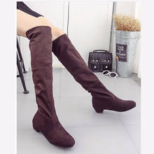 Women's High Boots Shoes Fashion Women Over The Knee Boots 2022 New Autumn Winter Flock Botas Feminina Thigh High Boots Ladies 2024 - buy cheap