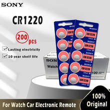 200 шт. Sony CR1220 оригинальная Кнопочная батарея cr 1220 ECR1220 GPCR1220 для часов Автомобильный ключ пульт дистанционного управления 3 В литиевая батарея 2024 - купить недорого