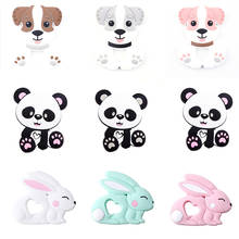 10pc Silicone Teething Dog China Panda Pendant BPA Free Rodent Charm Baby DIY Jewelry Nursing Necklace For Kids Goods Let's Make 2024 - buy cheap