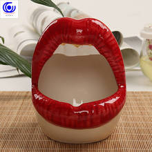 Creative personality ceramic buck teeth big lips ashtray trend European fashion cute restaurant decoration KTV ashtray 2024 - buy cheap